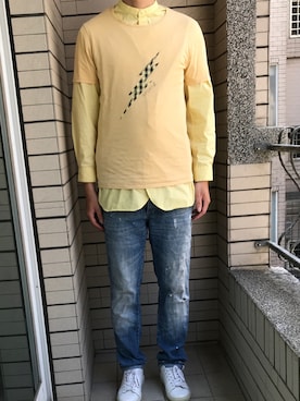 「SPORT B.のアイテム」を使った、Ivano Shiehさん（メンズ・178cm）の春コーディネート