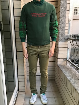 「SPORT B.のアイテム」を使った、Ivano Shiehさん（メンズ・178cm）の春コーディネート