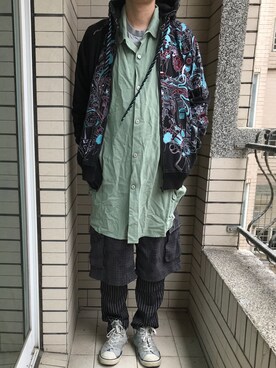 「LRG（エルアールジー）のアイテム」を使った、Ivano Shiehさん（メンズ・178cm）の夏コーディネート