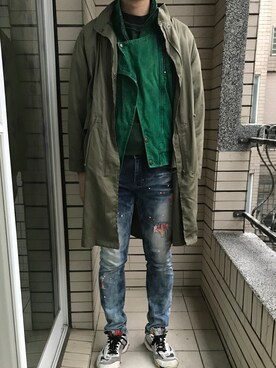 Gu ジーユー のミリタリージャケットを使ったメンズ人気ファッションコーディネート Wear