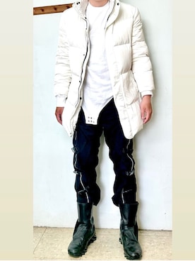 「adidas×Rick Owens（アディダス×リックオウエンス）のアイテム（ブーツ、ブラック系）」を使った、Ivano Shiehさん（メンズ・178cm）の夏コーディネート