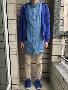 「SPORT B.のアイテム」を使った、Ivano Shiehさん（メンズ・178cm）の夏コーディネート