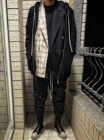 RickOwens モッズコート Rick Owensのモッズコートを使った人気ファッション