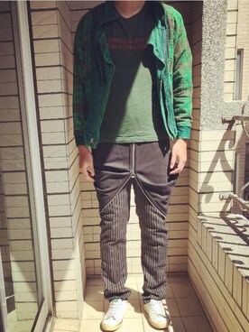 「SPORT B.のアイテム」を使った、Ivano Shiehさん（メンズ・178cm）の夏コーディネート