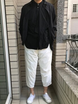 「Y’s for men（ワイズフォーメン）のアイテム（シャツ/ブラウス）」を使った、Ivano Shiehさん（メンズ・178cm）の夏コーディネート