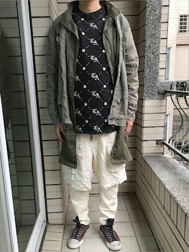 「LRG（エルアールジー）のアイテム」を使った、Ivano Shiehさん（メンズ・178cm）の春コーディネート