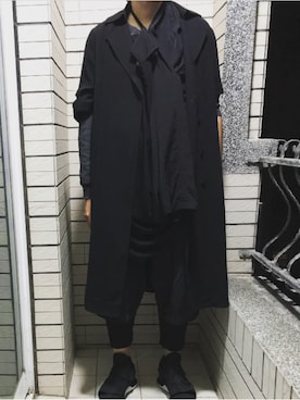 「Yohji Yamamoto（ヨウジヤマモト）のアイテム（トップス）」を使った、Ivano Shiehさん（メンズ・178cm）の秋コーディネート