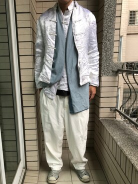 「Levi's（リーバイス）のアイテム（シューズ）」を使った、Ivano Shiehさん（メンズ・178cm）の夏コーディネート