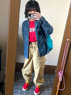 「Coca Cola（コカコーラ）のアイテム（スウェット）」を使った、kimidoriさん（レディース・148cm）の春コーディネート