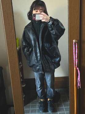 「LACOSTE」｜「アイテム（ブルゾン）」を使った、kimidoriさん（レディース・148cm）の冬コーディネート
