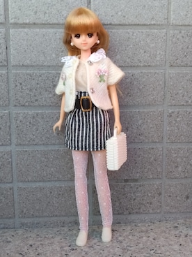 「Handmade（ハンドメイド）のアイテム（スカート、ブラック系）」を使った、やんちゃっちゃんさん（レディース・165cm）の春コーディネート