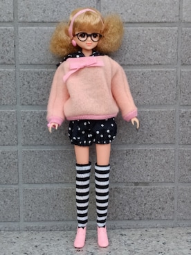 「TAKARA カジュアルジェニーのアイテム（サロペット/オーバーオール、ブラック系）」を使った、やんちゃっちゃんさん（レディース・165cm）の春コーディネート