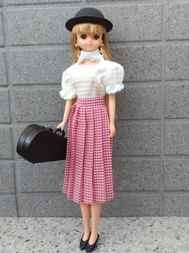 「TAKARAのアイテム（スカート、レッド系）」を使った、やんちゃっちゃんさん（レディース・165cm）の春コーディネート