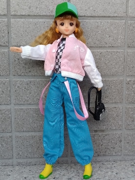 「kansai yamamoto（カンサイ ヤマモト）のアイテム（キャップ、グリーン系）」を使った、やんちゃっちゃんさん（レディース・165cm）の春コーディネート