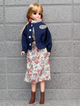 「アイテム（ノーカラージャケット）」を使った、やんちゃっちゃんさん（レディース・165cm）の秋コーディネート