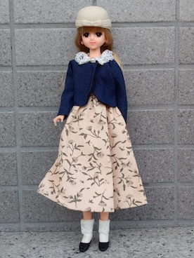 「TAKARA マイフレンドジェニーのアイテム（ジャケット/アウター、ブルー系）」を使った、やんちゃっちゃんさん（レディース・165cm）の春コーディネート