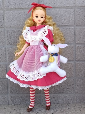 「アイテム（ワンピース/ドレス、レッド系）」を使った、やんちゃっちゃんさん（レディース・165cm）の冬コーディネート