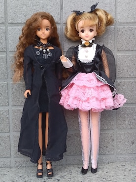 「TAKARA エリードレスパック2 タイトワンピースのアイテム（ワンピース、ブラック系）」を使った、やんちゃっちゃんさん（レディース・165cm）の春コーディネート