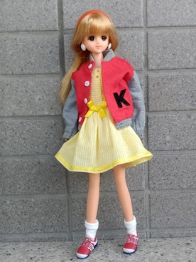 「アイテム（カチューシャ）」を使った、やんちゃっちゃんさん（レディース・165cm）の冬コーディネート