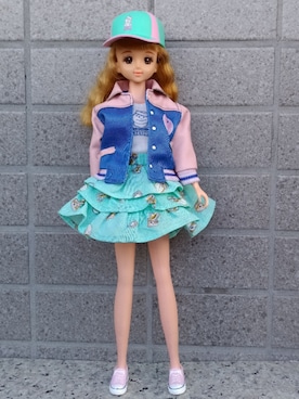 「アイテム（スタジャン）」を使った、やんちゃっちゃんさん（レディース・165cm）の秋コーディネート