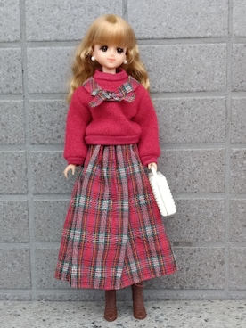 「TAKARAのアイテム（スカート、レッド系）」を使った、やんちゃっちゃんさん（レディース・165cm）の春コーディネート