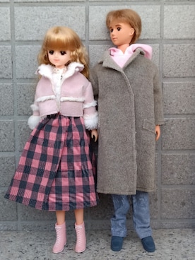 「Handmade（ハンドメイド）のアイテム（ジャケット/アウター）」を使った、やんちゃっちゃんさん（レディース・165cm）の冬コーディネート