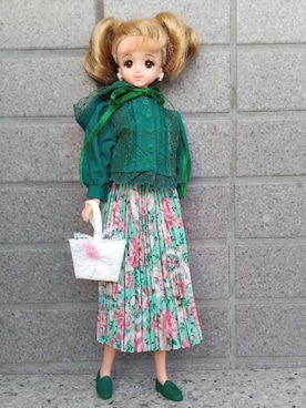 「TAKARAのアイテム（ピアス（両耳用）、ホワイト系）」を使った、やんちゃっちゃんさん（レディース・165cm）の春コーディネート