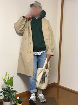 「Levi's」｜「アイテム（ステンカラーコート）」を使った、tomsnowさん（メンズ・178cm）の春コーディネート