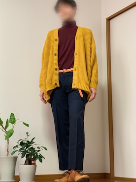 「Lui's（ルイス）のナローベルト（ベルト）」を使った、tomsnowさん（メンズ・178cm）の冬コーディネート