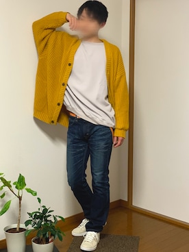 「マスタード」｜「アイテム（スウェット）」を使った、tomsnowさん（メンズ・178cm）の冬コーディネート