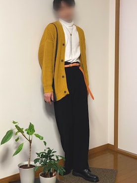 「Lui's（ルイス）のナローベルト（ベルト）」を使った、tomsnowさん（メンズ・178cm）の冬コーディネート