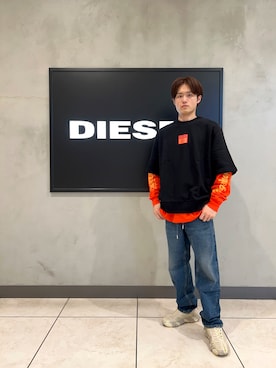 「DIESEL（ディーゼル）のアイテム（Tシャツ/カットソー）」を使った、SHOTAさん（メンズ・173cm）の夏コーディネート
