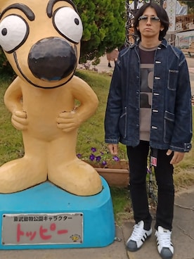 「アイテム（サングラス、ブルー系）」を使った、🆕新吉村虎太郎🐯さん（メンズ・163cm）の秋コーディネート