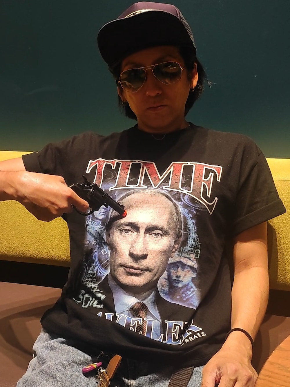 「カジュアルコーデ、休日コーデ、おしゃれさんと繋がりたい、大人カジュアル、アメカジコーデ、ビッグシルエット、休日スタイル、ストリートMIX、デニムパンツ、ストリートコーデ、ootd、ストリート、シルバータブ、相互フォロー、スケータースタイル」｜「Ottoのアイテム（キャップ、ブルー系）」を使った、🆕新吉村虎太郎🐯さん（メンズ・165cm）の夏コーディネートの1枚目の写真