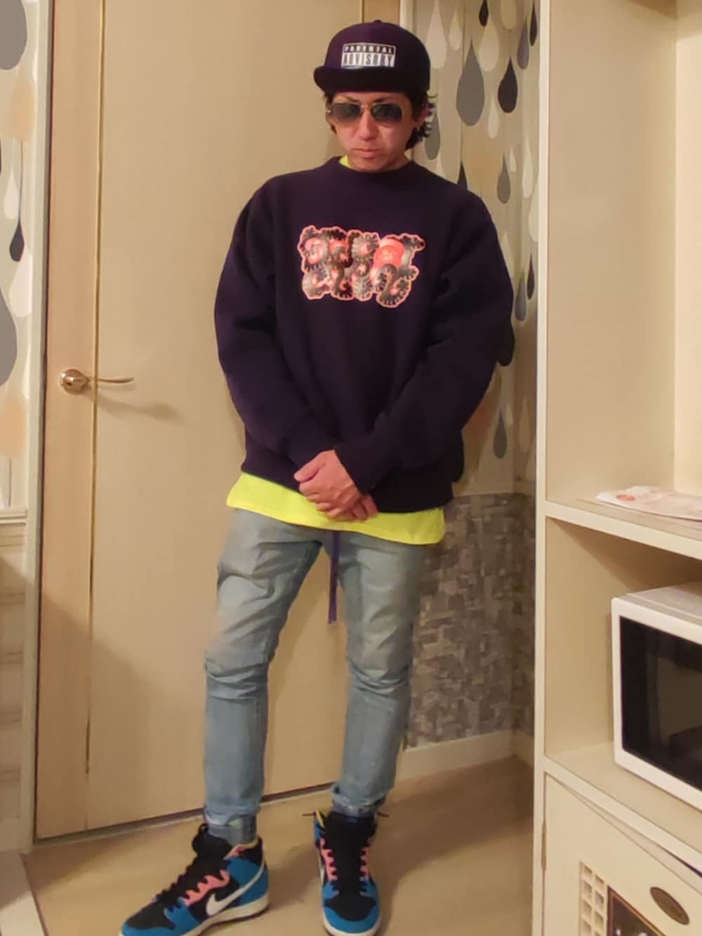 「大人コーデ、シンプルスタイル、休日スタイル、おしゃれさんと繋がりたい、春夏コーデ、ootd、デニムコーデ、NIKE、オーバーサイズ、ゆるコーデ、いまどきジャケット写真、相互フォロー、TENDERLOIN、オトナカジュアル、スニーカー」｜「Ottoのアイテム（キャップ、ブルー系）」を使った、🆕新吉村虎太郎🐯さん（メンズ・165cm）の春コーディネートの1枚目の写真