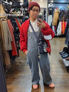 「アイテム（サロペット/オーバーオール）」を使った、だいすけさん（メンズ・157cm）の冬コーディネート