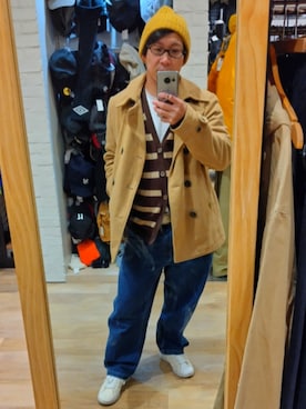 「アイテム（ピーコート）」を使った、だいすけさん（メンズ・157cm）の冬コーディネート