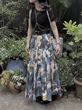 「アイテム（サスペンダー）」を使った、liliさん（レディース・158cm）の秋コーディネート