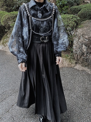 【美品】HARE ハレ プリーツスリットスカート ダブルベルト ブラック 黒 美品 HARE ハレ ダブルベルト プリーツ スリット スカート black 黒