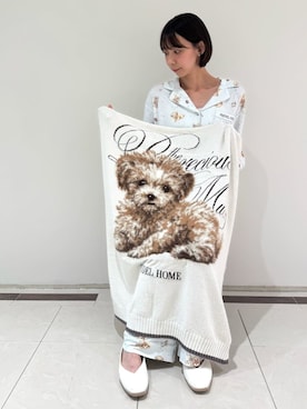 「SNIDEL HOME（スナイデルホーム）のDOGカットロングパンツ（ルームウェア/パジャマ、ブルー系）」を使った、SNIDEL HOMEさんの夏コーディネート