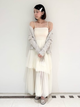 「SNIDEL HOME（スナイデルホーム）のパールヘアピン（ヘアピン、ホワイト系）」を使った、SNIDEL HOMEさんの夏コーディネート