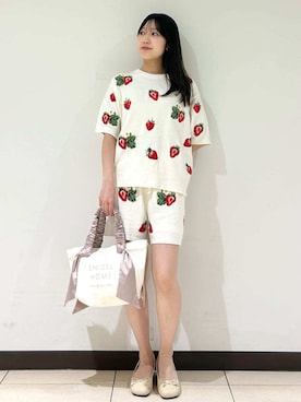 「SNIDEL HOME（スナイデルホーム）のオーガニックキャンバストート -SMALL-（トートバッグ、ピンク系）」を使った、SNIDEL HOMEさんの春コーディネート