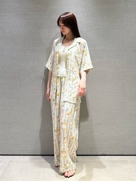 「SNIDEL HOME（スナイデルホーム）の【ICESUMMER】【接触冷感】タンクトップ（ルームウェア/パジャマ、ホワイト系）」を使った、SNIDEL HOMEさんの春コーディネート