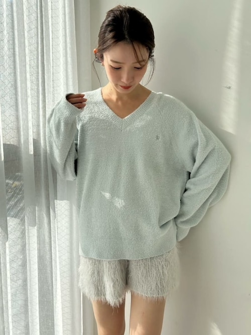 SNIDEL HOME パジャマ ルームウェア Vネックニット×ショートパンツ