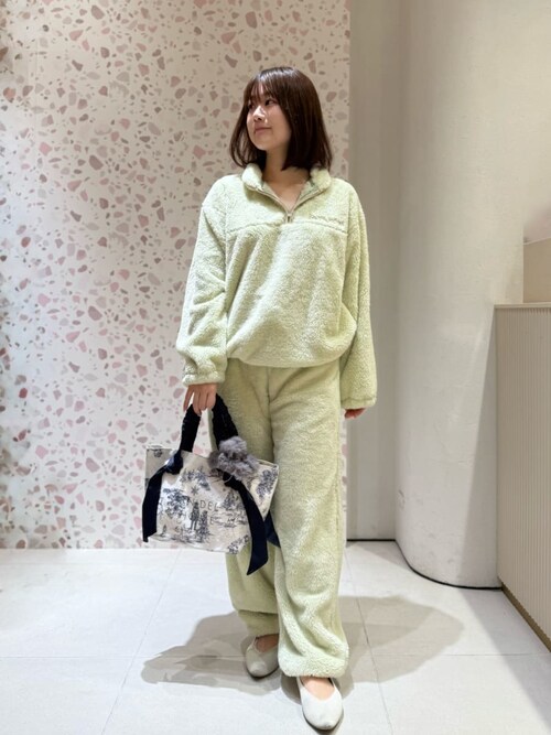 SNIDEL HOME パジャマ ルームウェア ボアフリースロングパンツ