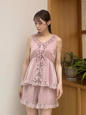 「アイテム（バレッタ/ヘアクリップ、ピンク系）」を使った、SNIDEL HOMEさん（レディース・153cm）の夏コーディネート
