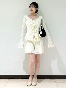 「SNIDEL HOME（スナイデルホーム）のキルティングバンス（バレッタ/ヘアクリップ、ベージュ系）」を使った、SNIDEL HOMEさんの春コーディネート