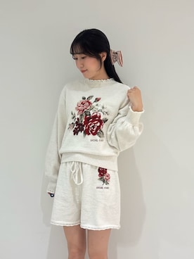 「SNIDEL HOME（スナイデルホーム）のリボンヘアバンス（バレッタ/ヘアクリップ、ピンク系）」を使った、SNIDEL HOMEさんの秋コーディネート