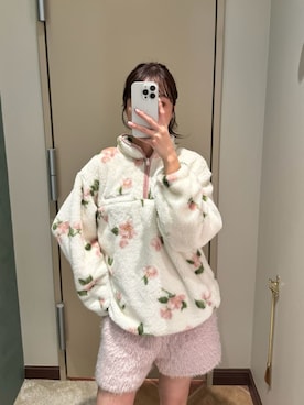 「アイテム（ルームウェア/パジャマ、ピンク系）」を使った、SNIDEL HOMEさん（レディース・159cm）の秋コーディネート