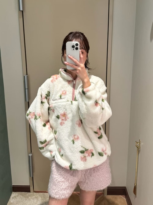 セール】ボアフリースハーフジップトップス（ルームウェア/パジャマ